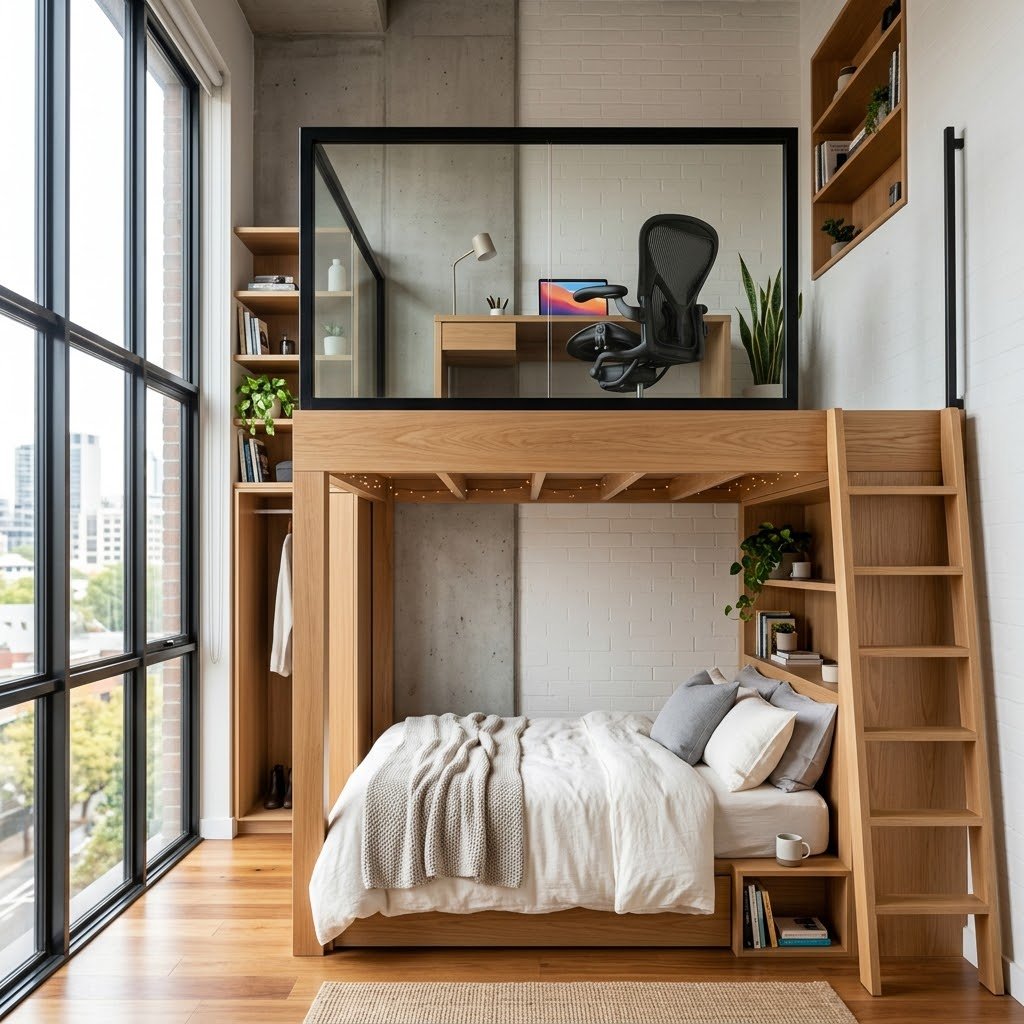 The Elevated Mezzanine Workspace - student studio idea