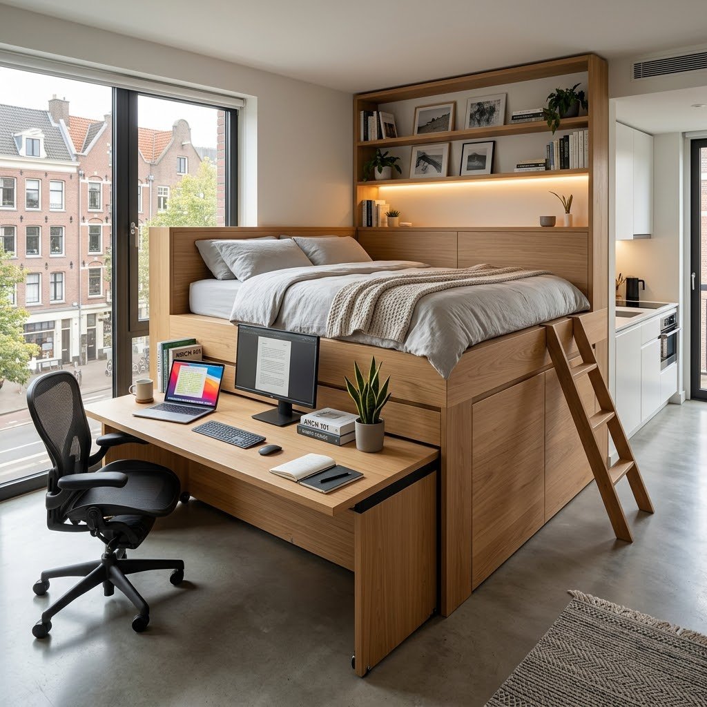 The Under-Bed Pull-Out Workspace - student studio idea