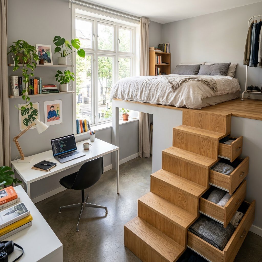 The Compact Split-Level Studio - student studio idea
