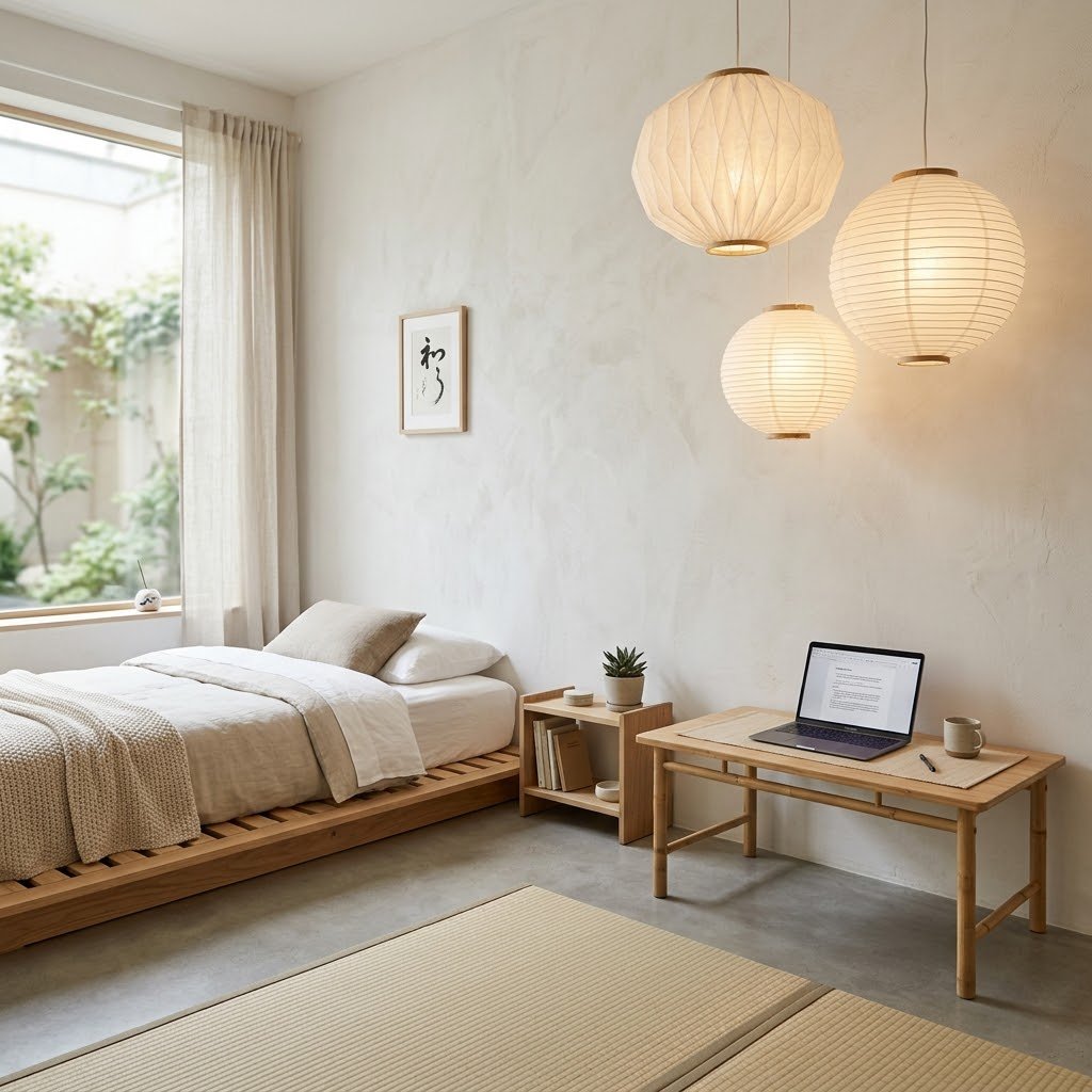 The Japandi Minimalist Studio - student studio idea