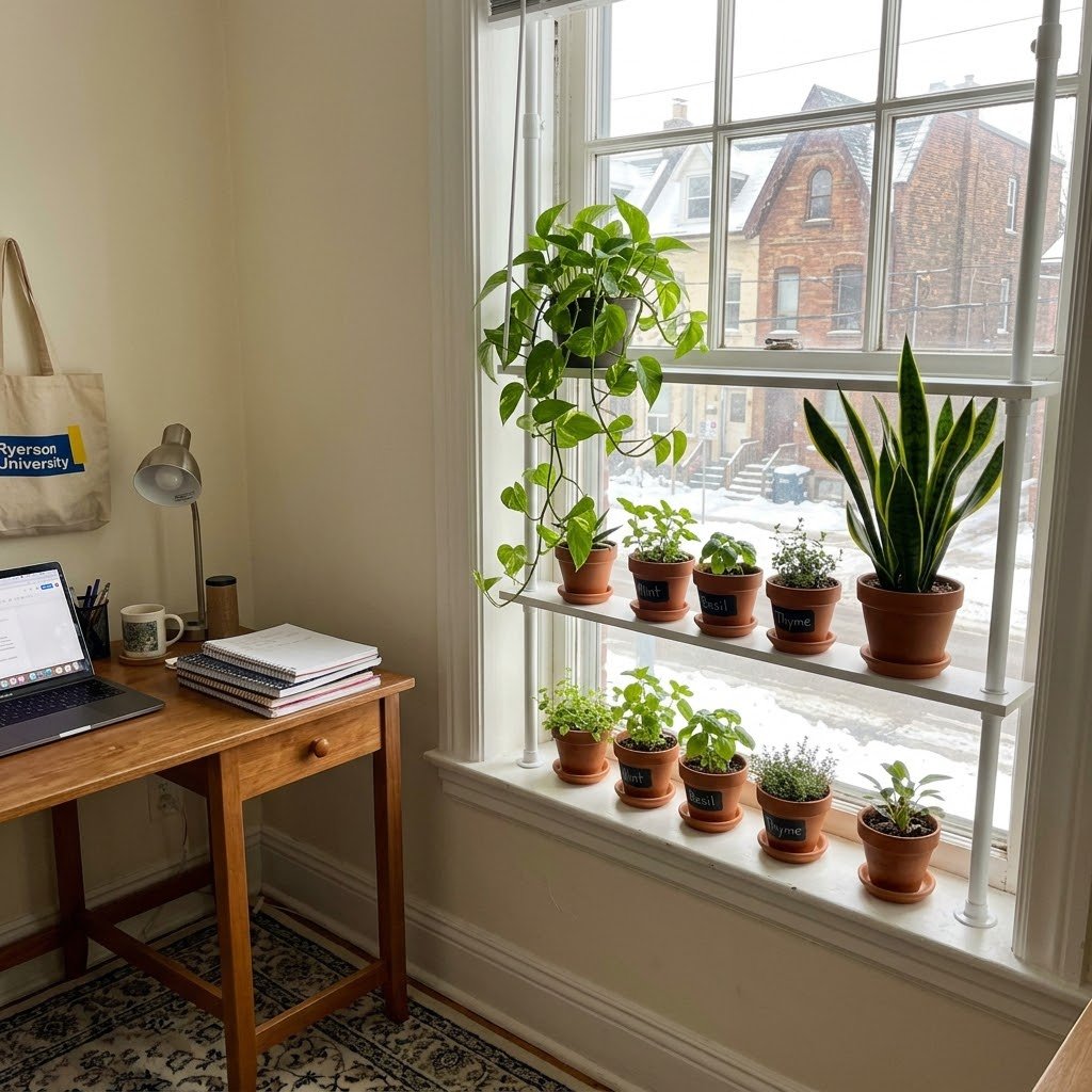The Window Plant Shelf for Grey Days - student studio idea