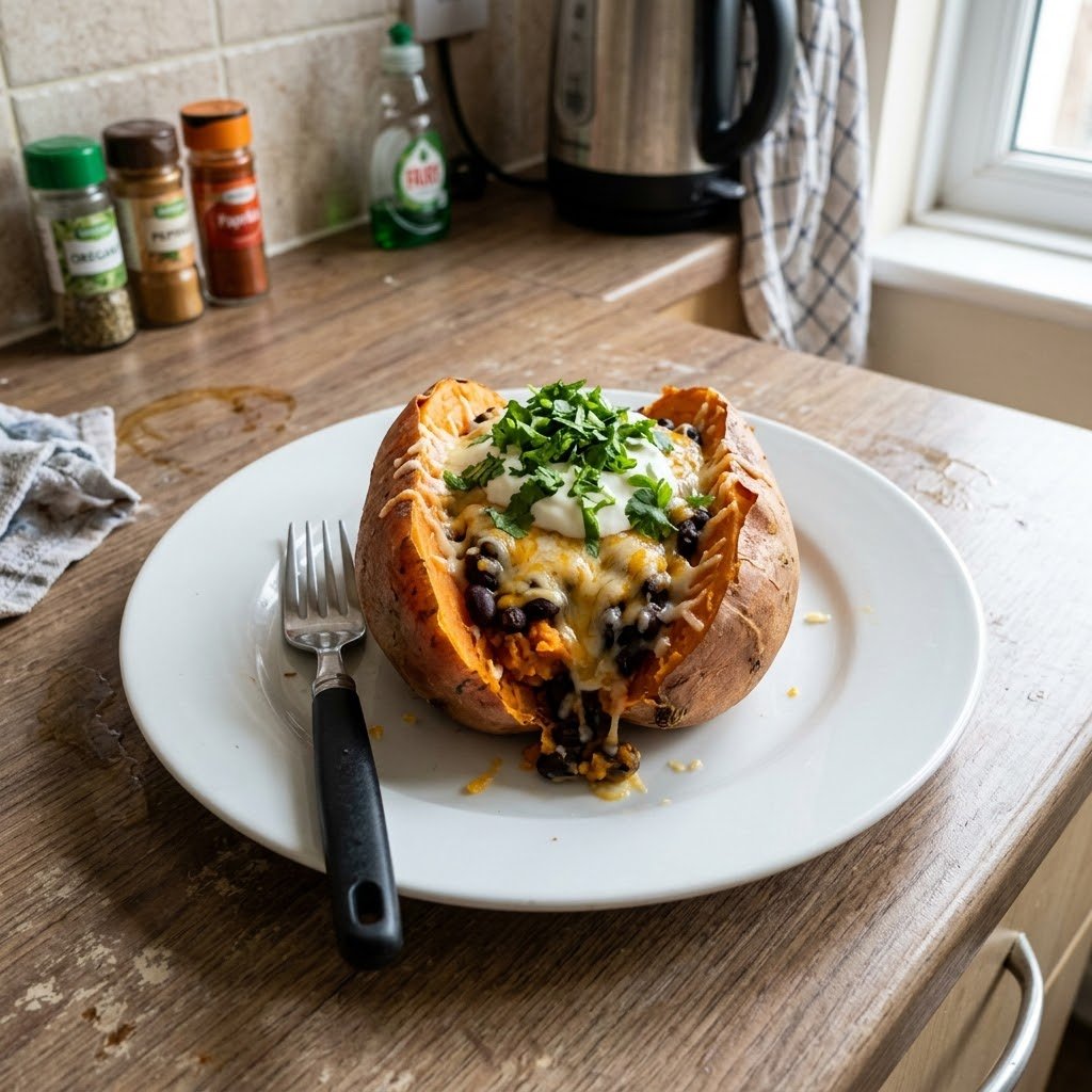 The Loaded Microwave Sweet Potato