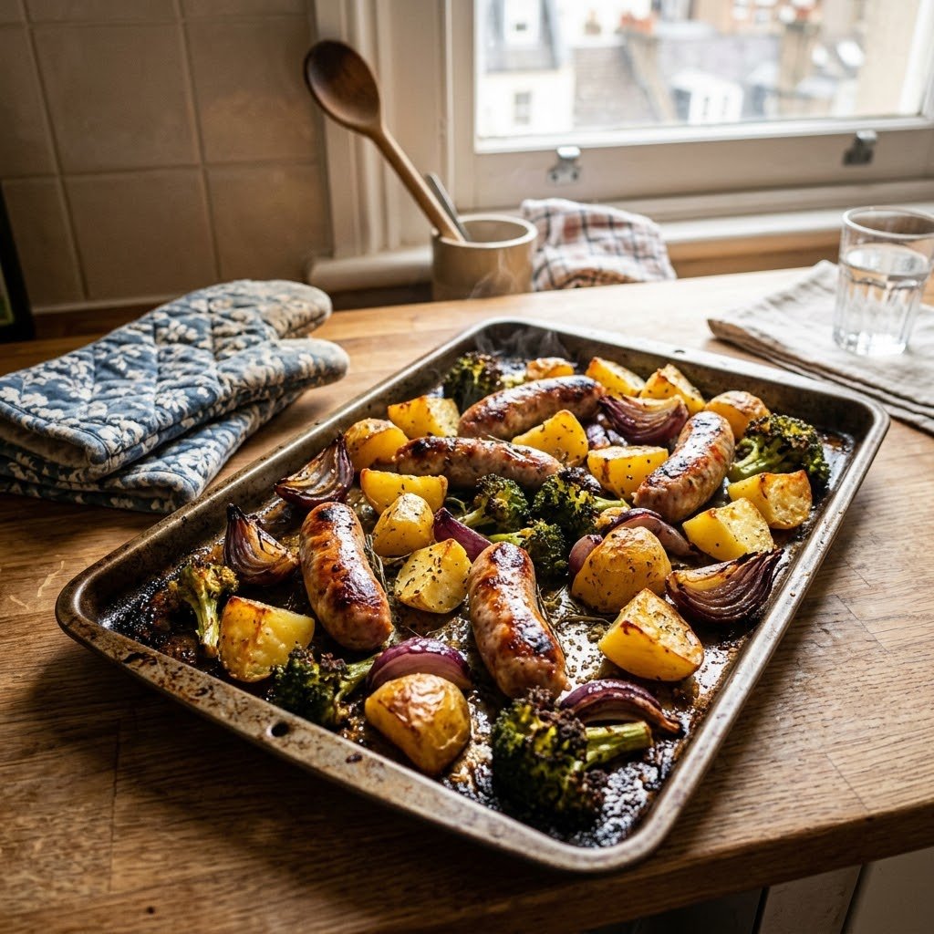 The Sheet-Pan Sausage and Veg Tray