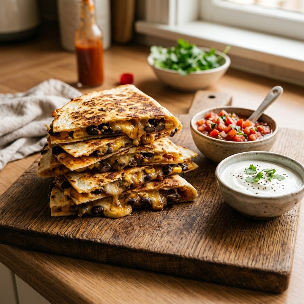 The Black Bean Quesadilla Stack