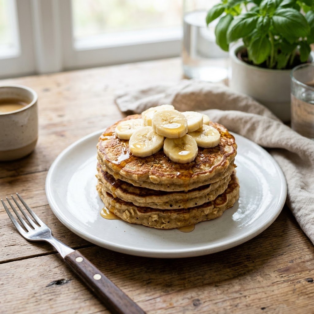 The Banana Oat Pancake Stack