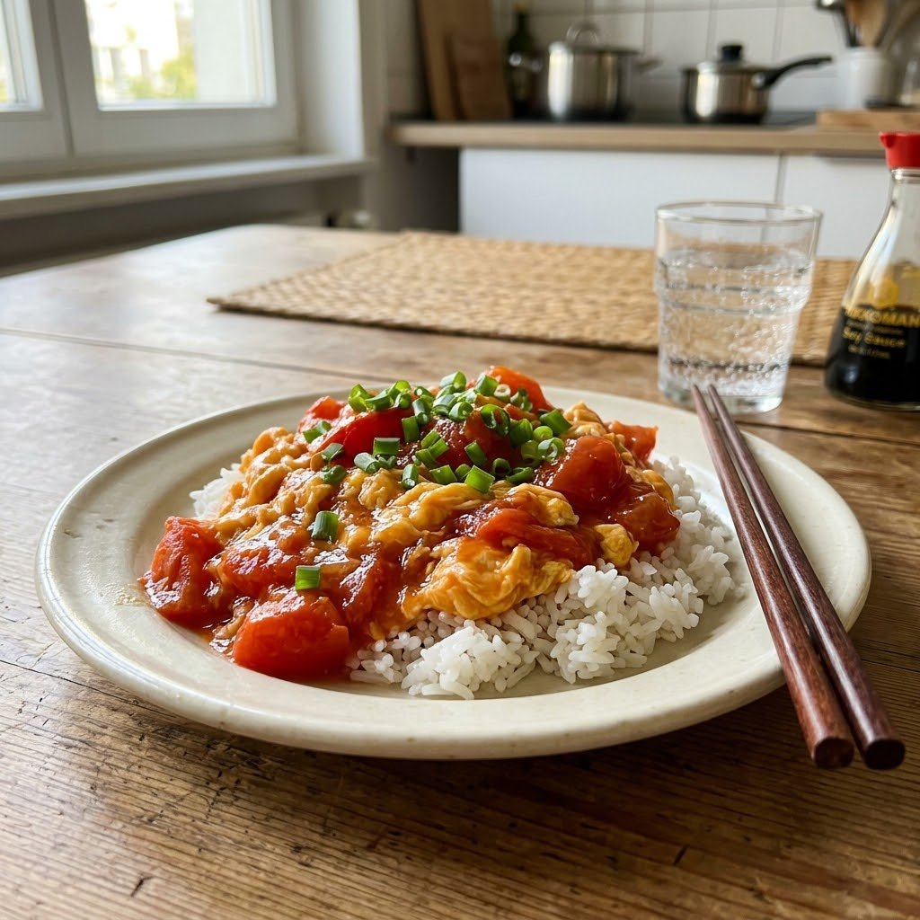The Tomato and Egg Rice Plate