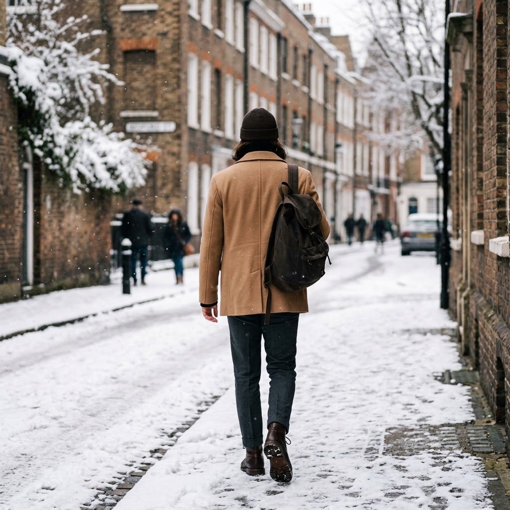 The Wool Peacoat Over a Turtleneck