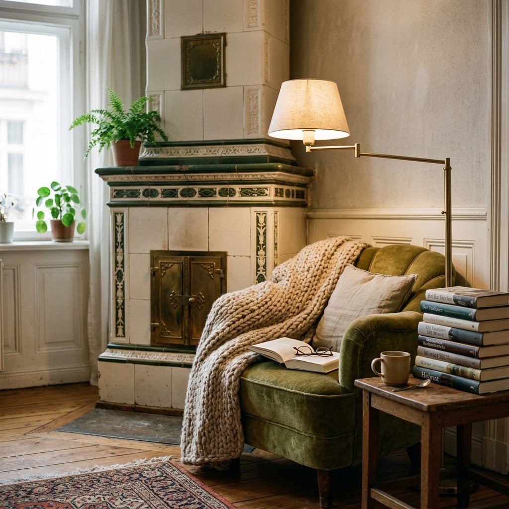 The Tiled-Stove Corner Reading Chair The Tiled-Stove Corner Reading Chair
